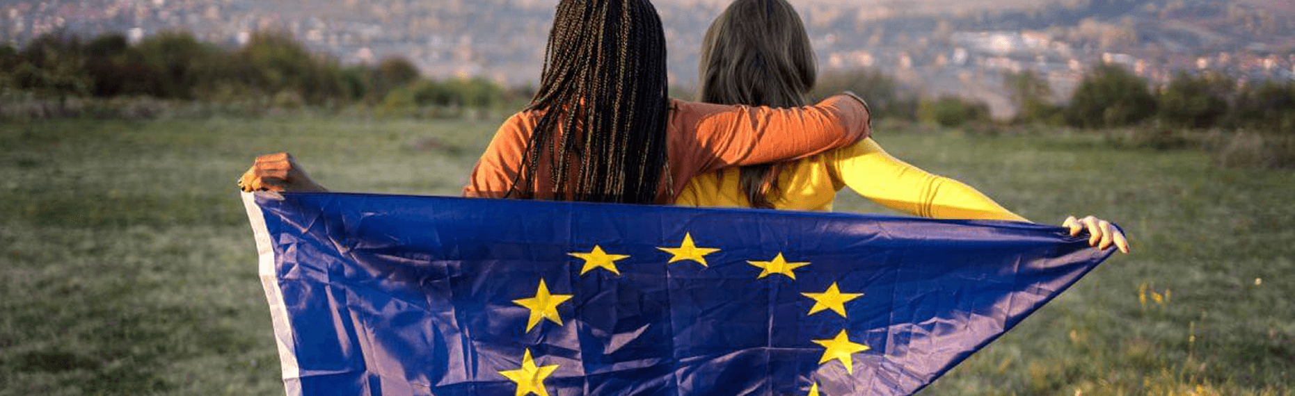 Two young people celebrating European Year of Youth